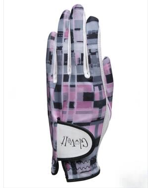 Glove It Womens Left Hand Small Purple Blue Pixel Plaid White Cabrera Leather